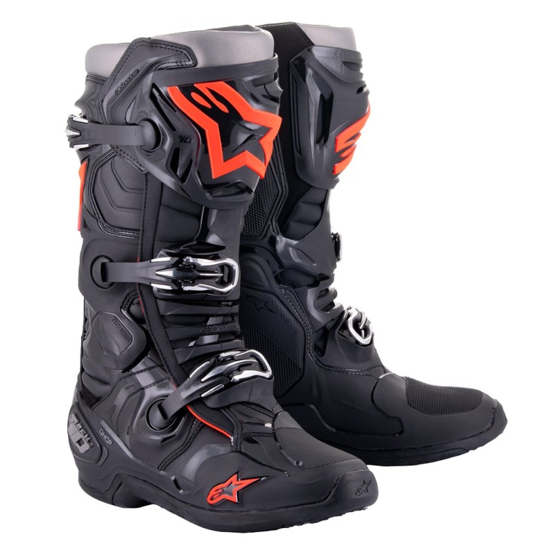 BOOT TECH 10 BLACK/RED FL 8