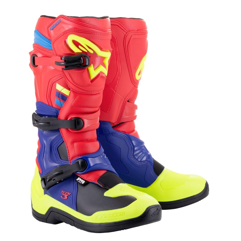 BOOT TECH3 RD/BL/ YL FL 7
