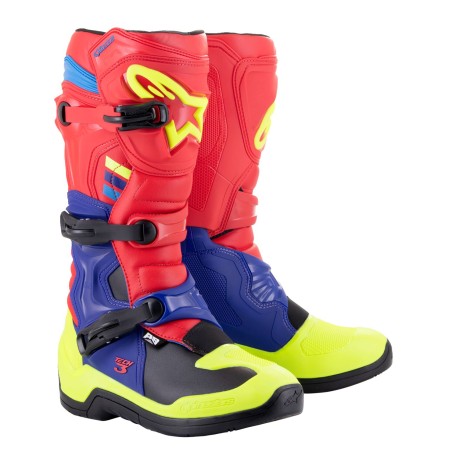 BOOT TECH3 RD/BL/ YL FL 13