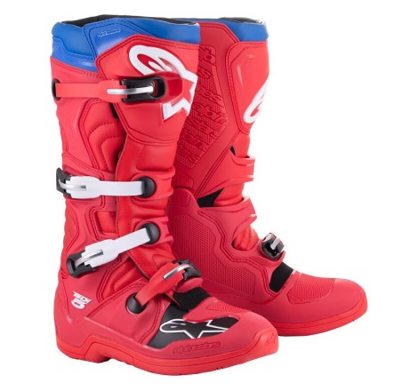 Bottes cross Alpinestars 2024 Tech 5 - Rouge Bleu