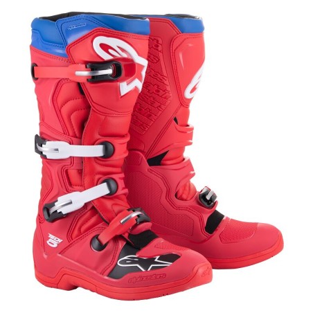 Bottes cross Alpinestars 2024 Tech 5 - Rouge Bleu