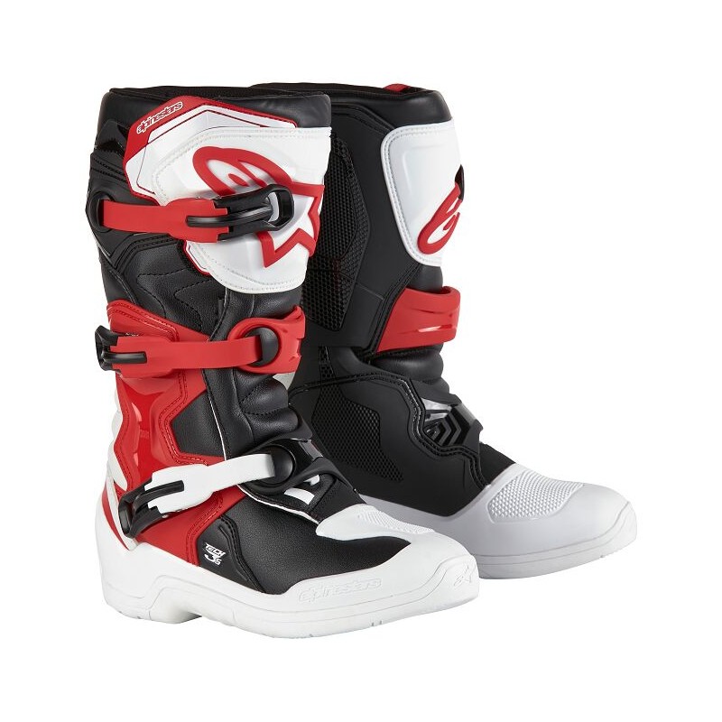 BOOT TECH3S YTH WT/BK/R 5