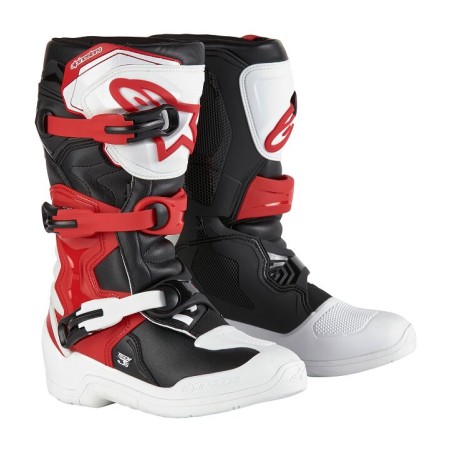 BOOT TECH3S YTH WT/BK/R 6