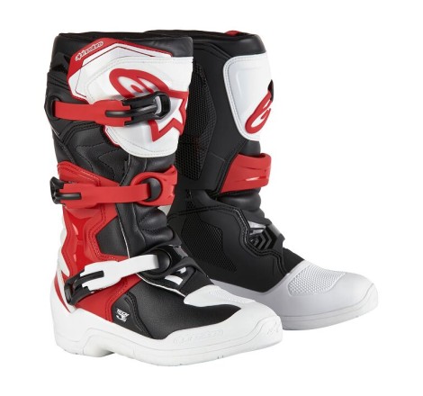 BOOT TECH3S YTH WT/BK/R 8