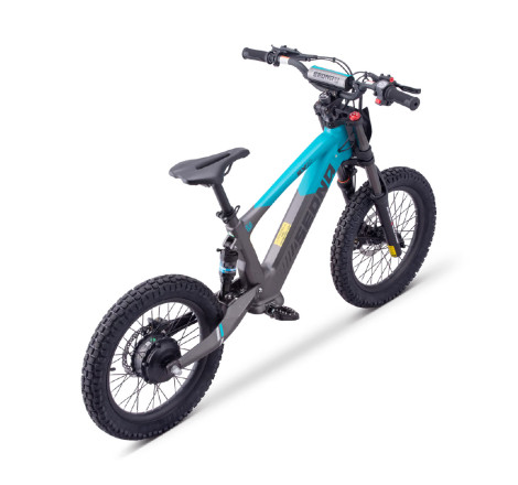 Draisienne électrique Sedna SX 18 pouces coloris bleu, idéale pour l'apprentissage de l'équilibre chez les enfants de 4 à 7 ans