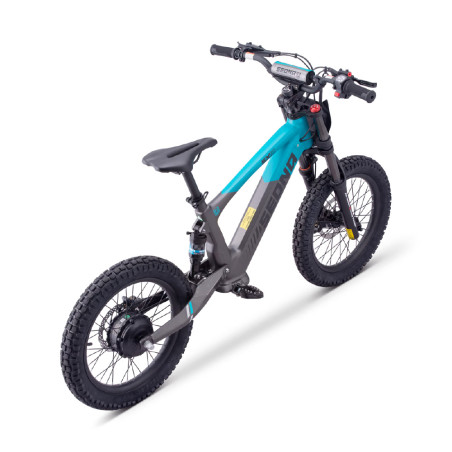 Draisienne électrique Sedna SX 18 pouces coloris bleu, idéale pour l'apprentissage de l'équilibre chez les enfants de 4 à 7 ans
