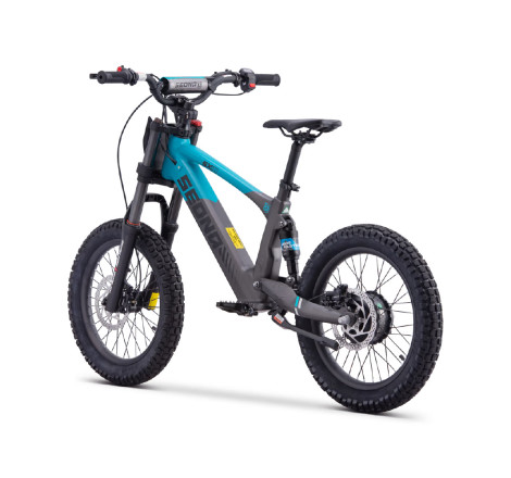 Draisienne électrique Sedna SX 18 pouces coloris bleu, idéale pour l'apprentissage de l'équilibre chez les enfants de 4 à 7 ans