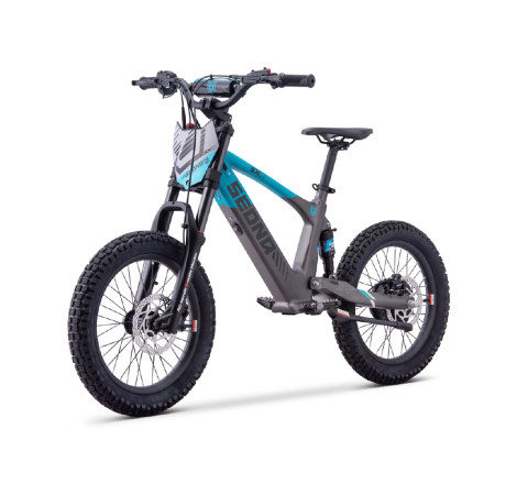 Draisienne électrique Sedna SX 18 pouces coloris bleu, idéale pour l'apprentissage de l'équilibre chez les enfants de 4 à 7 ans