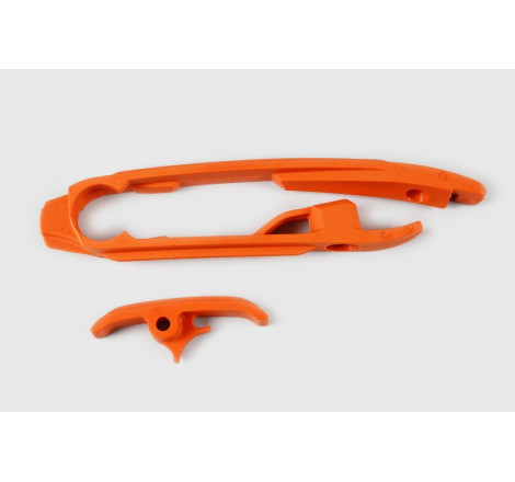 Kit patin de bras oscillant + patin de chaîne inférieur UFO orange 125/250/350/450 SX/SX-F 2016 à 2022