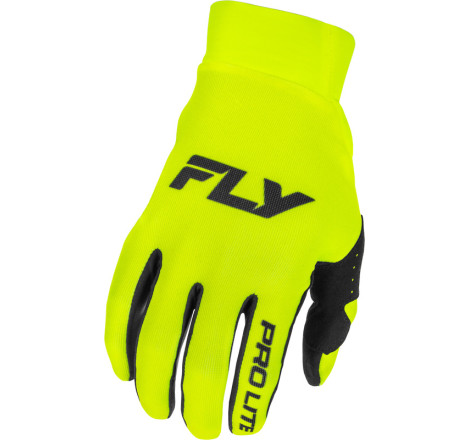 Gants FLY RACING Pro Lite Taille L - noir/jaune fluo