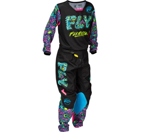 Pantalon enfant FLY RACING Kinetic Mutant Taille 22 - noir/multi