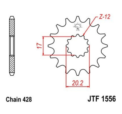 Pignon JT SPROCKETS acier standard 1556 - 428