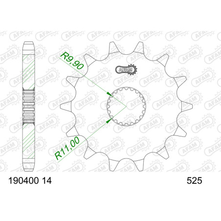 Pignon AFAM acier standard 190400 - 525
