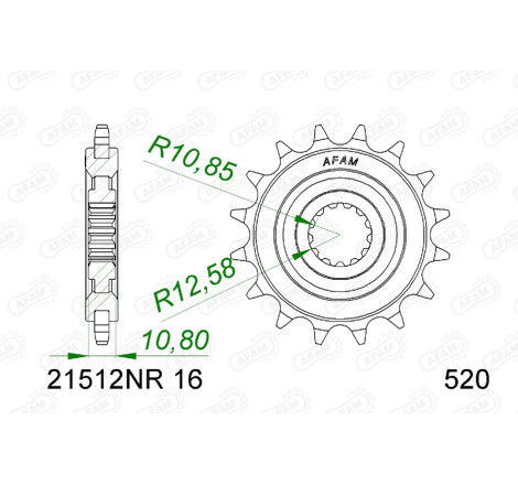 Pignon AFAM acier anti-bruit 21512NR - 520