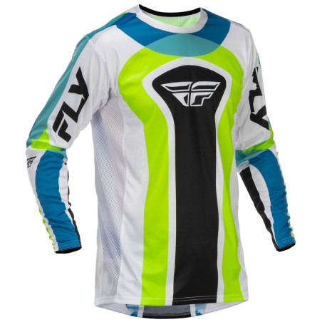 Maillot FLY RACING Lite Current L.E. - blanc/Lime/bleu