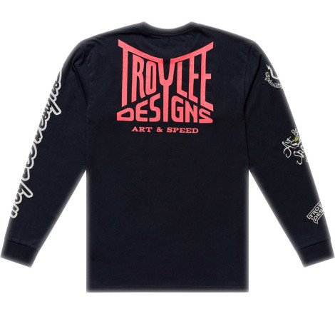 T-Shirt TROY LEE DESIGNS Long Sleeve Handlebar - noir