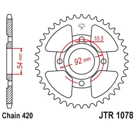 Kit chaîne JT 420HDR 11/60-138 - couronne standard