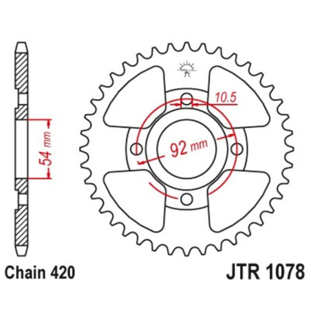 Kit chaîne JT 420HDR 11/60-138 - couronne standard