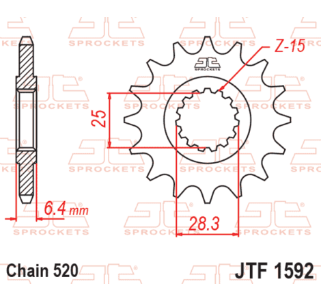 Pignon JT SPROCKETS acier anti-bruit 520