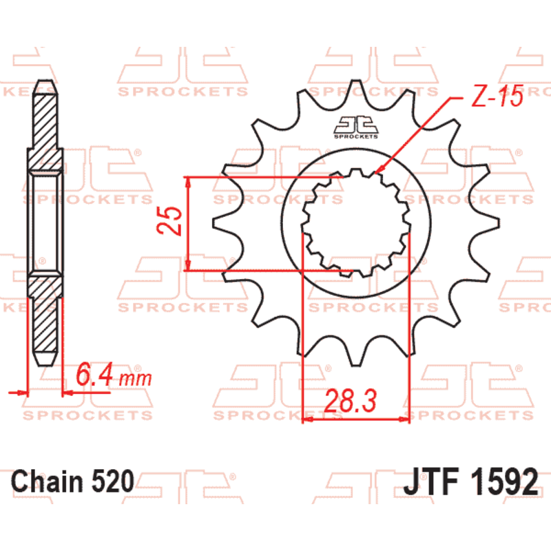 Pignon JT SPROCKETS acier anti-bruit 520