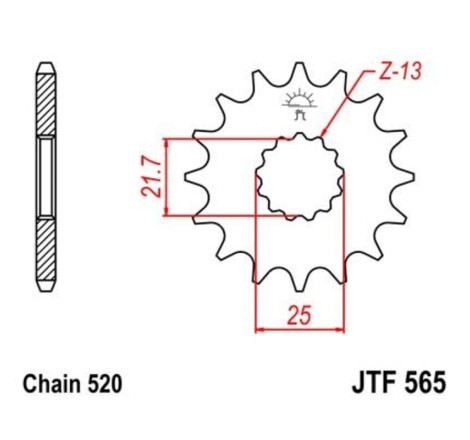 Pignon JT SPROCKETS Acier Anti-bruit 565 - 520