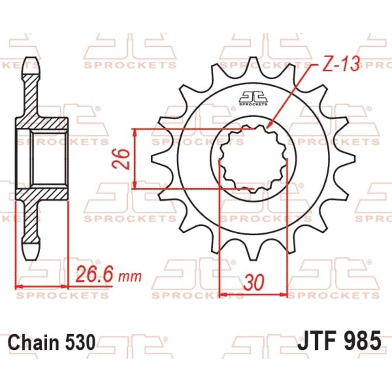 Pignon JT SPROCKETS Acier Anti-bruit - 530