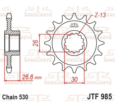 Pignon JT SPROCKETS Acier Anti-bruit - 530