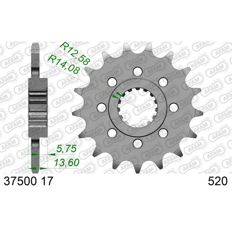Pignon AFAM acier standard 37500 - 520