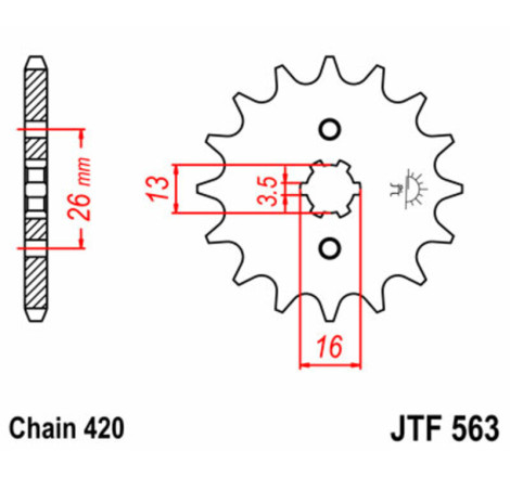 Kit chaîne JT 420HDR 13/46-120 - couronne standard