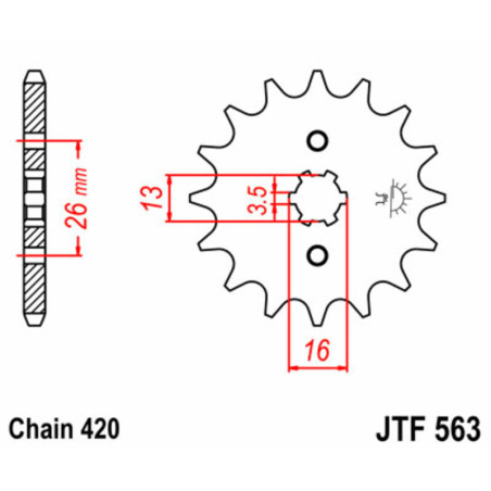 Kit chaîne JT 420HDR 13/46-120 - couronne standard