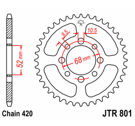 Kit chaîne JT 420HDR 13/46-120 - couronne standard