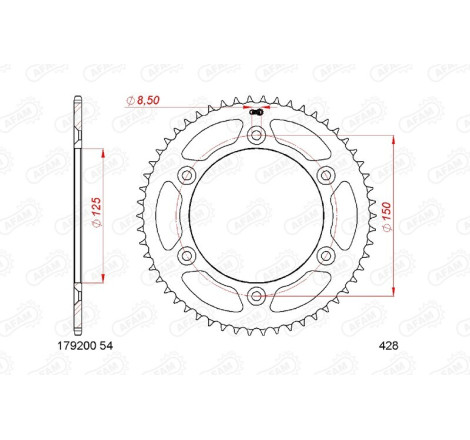 Kit chaîne AFAM 428R1 11/60-146 - couronne standard