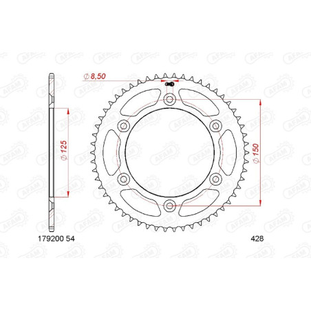 Kit chaîne AFAM 428R1 11/60-146 - couronne standard