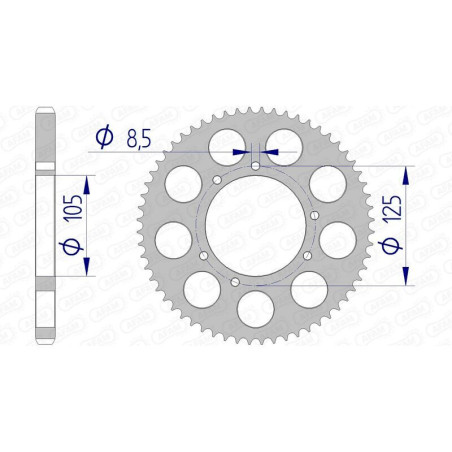 Kit chaîne AFAM 428R1 14/62-140 - couronne standard aluminium
