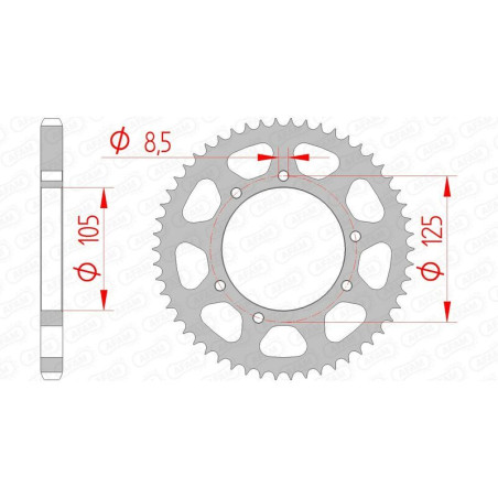 Kit chaîne AFAM 428R1 11/62-134 - couronne standard
