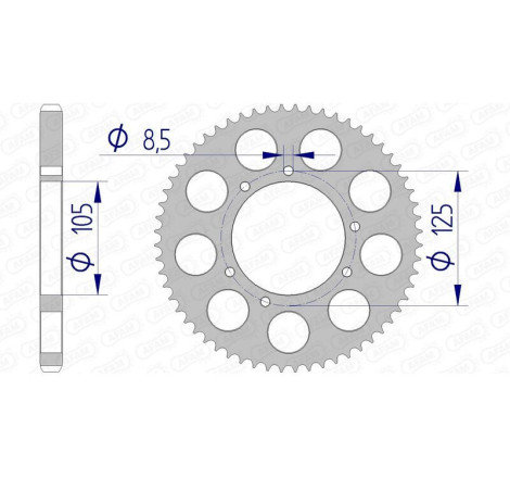 Kit chaîne AFAM 428R1 11/62-140 - couronne standard aluminium