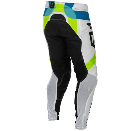 Pantalon FLY RACING Lite Current L.E. - blanc/Lime/bleu
