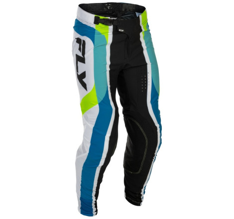 Pantalon FLY RACING Lite Current L.E. - blanc/Lime/bleu
