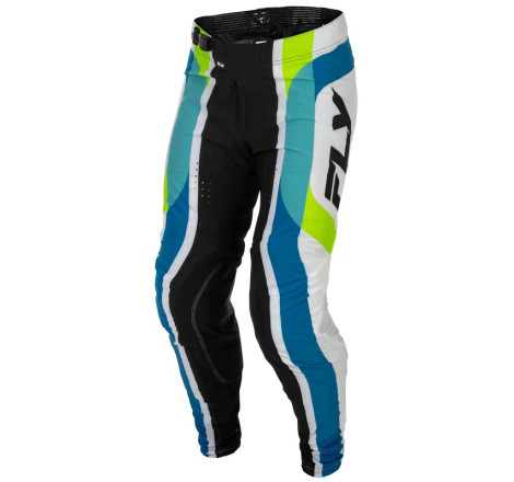 Pantalon FLY RACING Lite Current L.E. - blanc/Lime/bleu