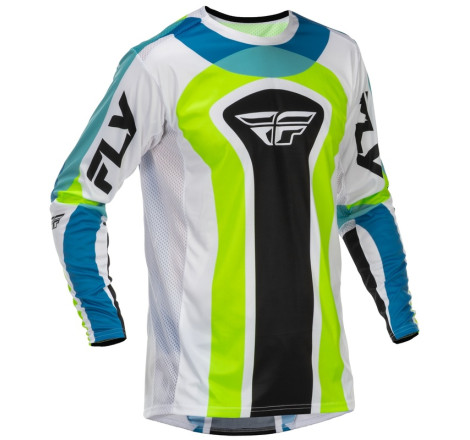 Maillot FLY RACING Lite Current L.E. - blanc/Lime/bleu