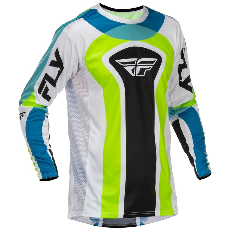 Maillot FLY RACING Lite Current L.E. - blanc/Lime/bleu