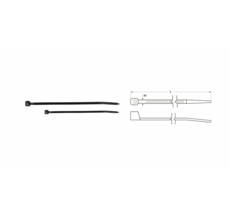 Colliers nylon BIHR 4,6x250mm noir 100 pièces