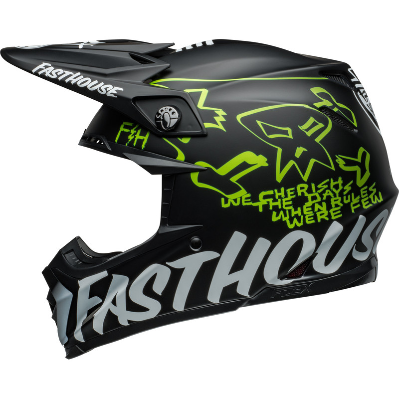 Casque BELL Moto-9S Flex Taille S - Fasthouse MC Core Matte Black/Yellow