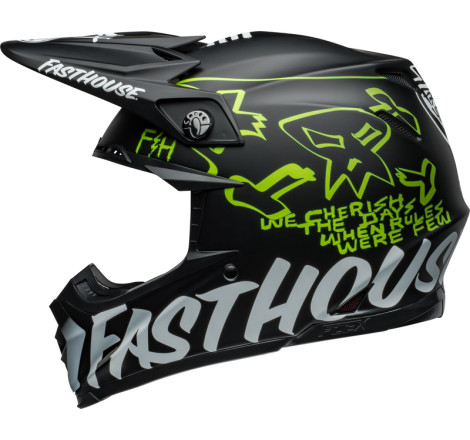 Casque BELL Moto-9S Flex Taille S - Fasthouse MC Core Matte Black/Yellow