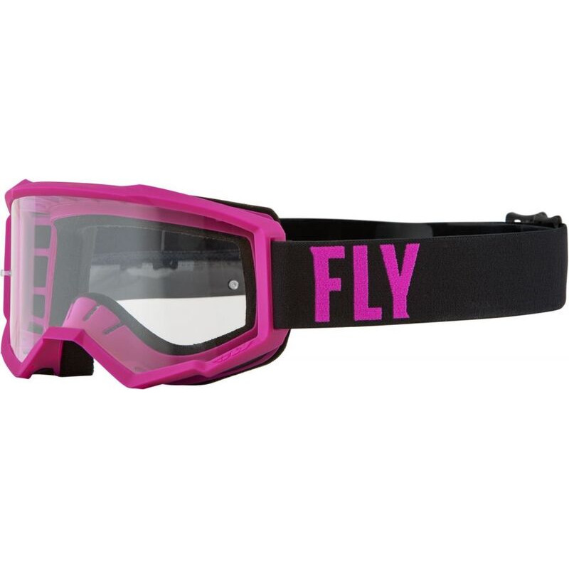 Masque FLY RACING Focus Rose/Noir – écran clair