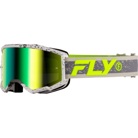 Masque FLY RACING Zone Dark Grey/Hi-Vis – écran Iridescent Green