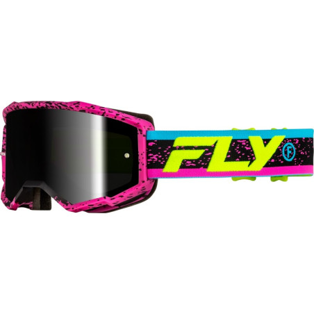 Masque FLY RACING Zone Rose/Noir – écran noir fumé