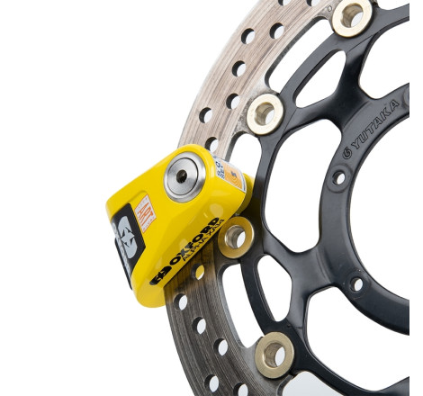 Bloque disque alarme OXFORD Alpha XA14 Ø14mm inox noir/jaune