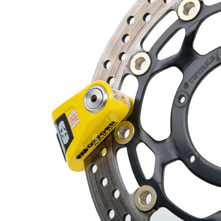 Bloque disque alarme OXFORD Alpha XA14 Ø14mm inox noir/jaune