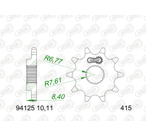 Pignon AFAM acier standard - 415